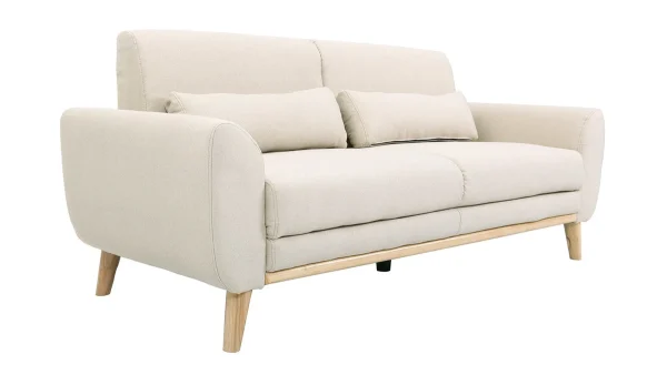 guranteed de qualité Canapé Scandinave 3 Places En Tissu Naturel Et Bois Clair EKTOR 3