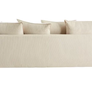 Canapé Scandinave 3 Places En Tissu Velours Côtelé Beige Et Bois Clair OLYMPIA 16