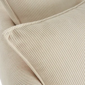 Canapé Scandinave 3 Places En Tissu Velours Côtelé Beige Et Bois Clair OLYMPIA qualité supérieure 18