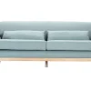 Vente Canapé Scandinave 3 Places En Tissu Vert Lagon Et Bois Clair YOKO 25