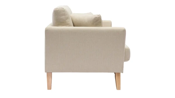 Canapé Scandinave Déhoussable 2 Places En Tissu Beige Et Bois Clair OSLO magasin en ligne france 4