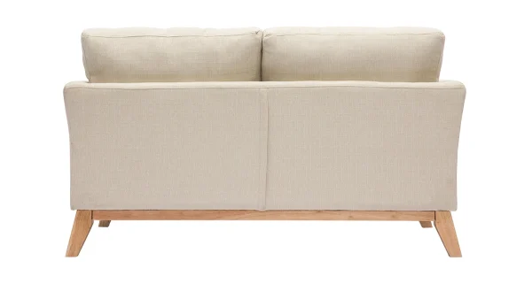 Canapé Scandinave Déhoussable 2 Places En Tissu Beige Et Bois Clair OSLO magasin en ligne france 5