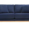 Authentic Original licence Canapé Scandinave Déhoussable 2 Places En Tissu Bleu Foncé Et Bois Clair OSLO 28