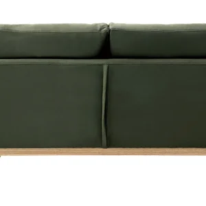 Canapé Scandinave Déhoussable 2 Places En Tissu Effet Velours Kaki Et Bois Clair OSLO fashioniable 15