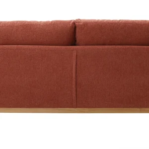 Canapé Scandinave Déhoussable 2 Places En Tissu Effet Velours Texturé Terracotta Et Bois Clair OSLO Réductions 15