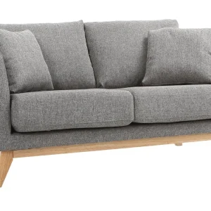 Canapé Scandinave Déhoussable 2 Places En Tissu Gris Et Bois Clair OSLO 13