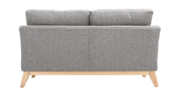 Canapé Scandinave Déhoussable 2 Places En Tissu Gris Et Bois Clair OSLO 5