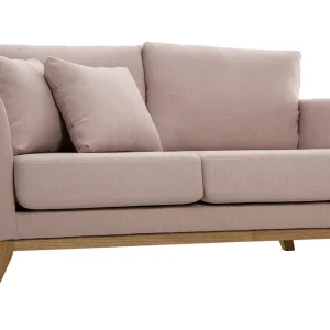 Canapé Scandinave Déhoussable 2 Places En Tissu Rose Et Bois Clair OSLO france 11