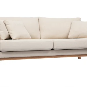 ﻿soldes Canapé Scandinave Déhoussable 3 Places En Tissu Beige Et Bois Clair OSLO 13