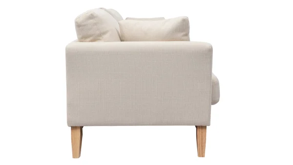 ﻿soldes Canapé Scandinave Déhoussable 3 Places En Tissu Beige Et Bois Clair OSLO 4