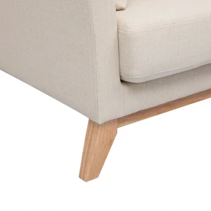 ﻿soldes Canapé Scandinave Déhoussable 3 Places En Tissu Beige Et Bois Clair OSLO 21