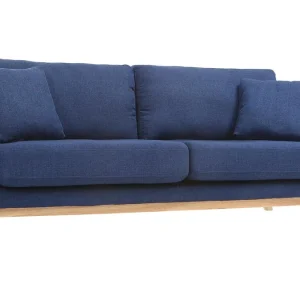 Canapé Scandinave Déhoussable 3 Places En Tissu Bleu Foncé Et Bois Clair OSLO nouvelle saison 13