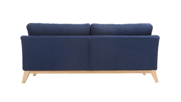 Canapé Scandinave Déhoussable 3 Places En Tissu Bleu Foncé Et Bois Clair OSLO nouvelle saison 4