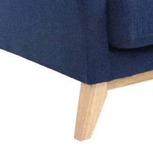 Canapé Scandinave Déhoussable 3 Places En Tissu Bleu Foncé Et Bois Clair OSLO nouvelle saison 21