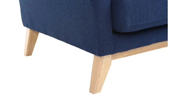 Canapé Scandinave Déhoussable 3 Places En Tissu Bleu Foncé Et Bois Clair OSLO nouvelle saison 7