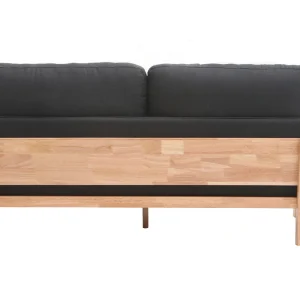 prix abordable Canapé Scandinave Déhoussable 3 Places En Tissu Gris Anthracite Et Bois Clair KYO 14