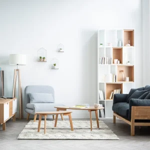 prix abordable Canapé Scandinave Déhoussable 3 Places En Tissu Gris Anthracite Et Bois Clair KYO 20