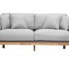 Canapé Scandinave Déhoussable 3 Places En Tissu Gris Clair Et Bois Clair KYO 23