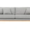 Canapé Scandinave Déhoussable 3 Places En Tissu Gris Clair Et Bois Clair OSLO 34