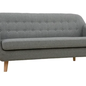 Canapé Scandinave Déhoussable 3 Places En Tissu Gris Clair Et Bois Clair YNOK 11