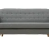 Canapé Scandinave Déhoussable 3 Places En Tissu Gris Clair Et Bois Clair YNOK 35