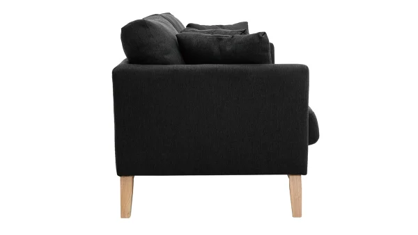 Top ventes Canapé Scandinave Déhoussable 3 Places En Tissu Gris Foncé Et Bois Clair OSLO 5