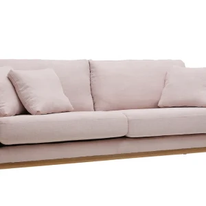 Canapé Scandinave Déhoussable 3 Places En Tissu Rose Et Bois Clair OSLO vente luxe pas cher 12