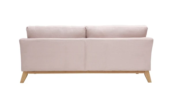 Canapé Scandinave Déhoussable 3 Places En Tissu Rose Et Bois Clair OSLO vente luxe pas cher 5