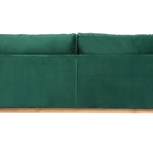 Canapé Scandinave Déhoussable 3 Places En Tissu Velours Vert émeraude Et Bois Clair OSLO 12