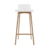 De Qualité Chaise De Bar Scandinave 75 Cm Bois Et Blanc BALTIK 19