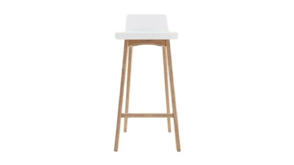 De Qualité Chaise De Bar Scandinave 75 Cm Bois Et Blanc BALTIK 1