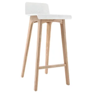 Chaise De Bar Scandinave 75 Cm Bois Et Blanc BALTIK 11