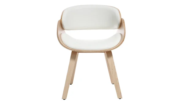 magasin en ligne Chaise Design Blanc Et Bois Clair BENT 1