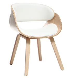 magasin en ligne Chaise Design Blanc Et Bois Clair BENT 13