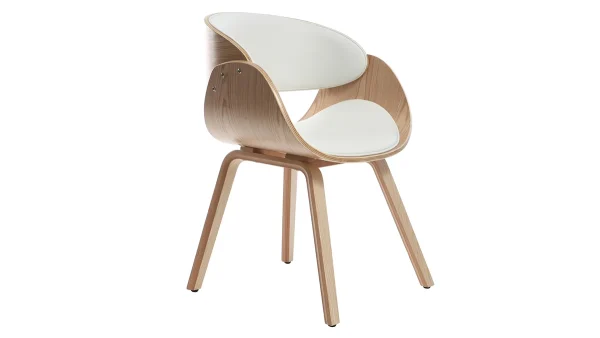 magasin en ligne Chaise Design Blanc Et Bois Clair BENT 4