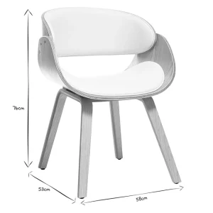 magasin en ligne Chaise Design Blanc Et Bois Clair BENT 25