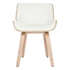 Chaise Design Blanc Et Bois Clair RUBBENS 31