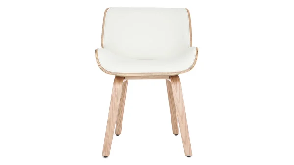 Chaise Design Blanc Et Bois Clair RUBBENS 1