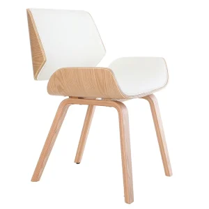 Chaise Design Blanc Et Bois Clair RUBBENS 14