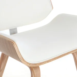 Chaise Design Blanc Et Bois Clair RUBBENS 18