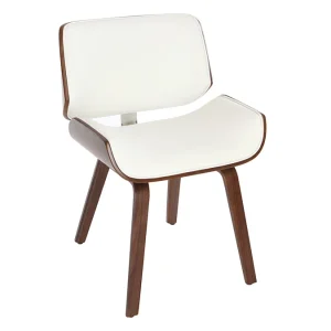 Chaise Design Blanc Et Bois Foncé RUBBENS 12