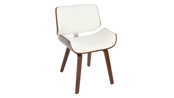 Chaise Design Blanc Et Bois Foncé RUBBENS shopping pas cher 3