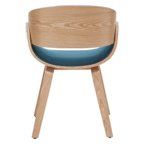 prix pas cher Chaise Design En Tissu Bleu Canard Et Bois Clair BENT 16