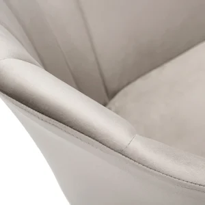 Chaise Design En Tissu Velours Taupe Et Métal Noir MILLY grossiste en ligne 17