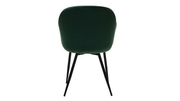 Chaise Design En Tissu Velours Vert Et Métal Noir MILLY meilleur service 5