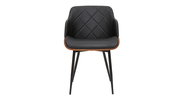 pas cher marque Chaise Design Noir, Bois Foncé Et Métal LUCIEN 1