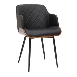 pas cher marque Chaise Design Noir, Bois Foncé Et Métal LUCIEN 11