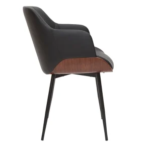 pas cher marque Chaise Design Noir, Bois Foncé Et Métal LUCIEN 13