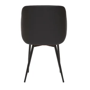 pas cher marque Chaise Design Noir, Bois Foncé Et Métal LUCIEN 15