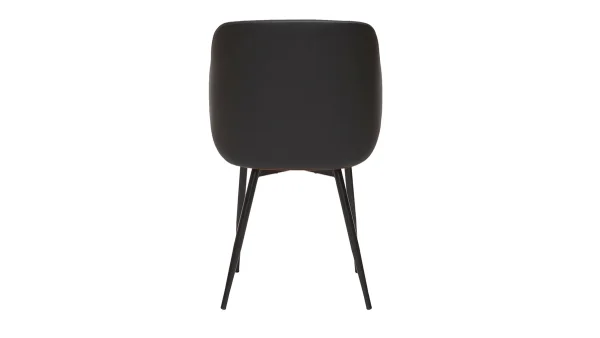 pas cher marque Chaise Design Noir, Bois Foncé Et Métal LUCIEN 5